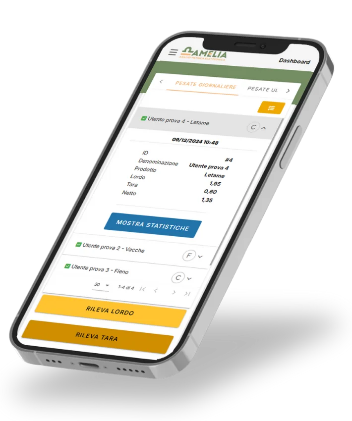Amelia: software di tracciabilità e controllo pesatura